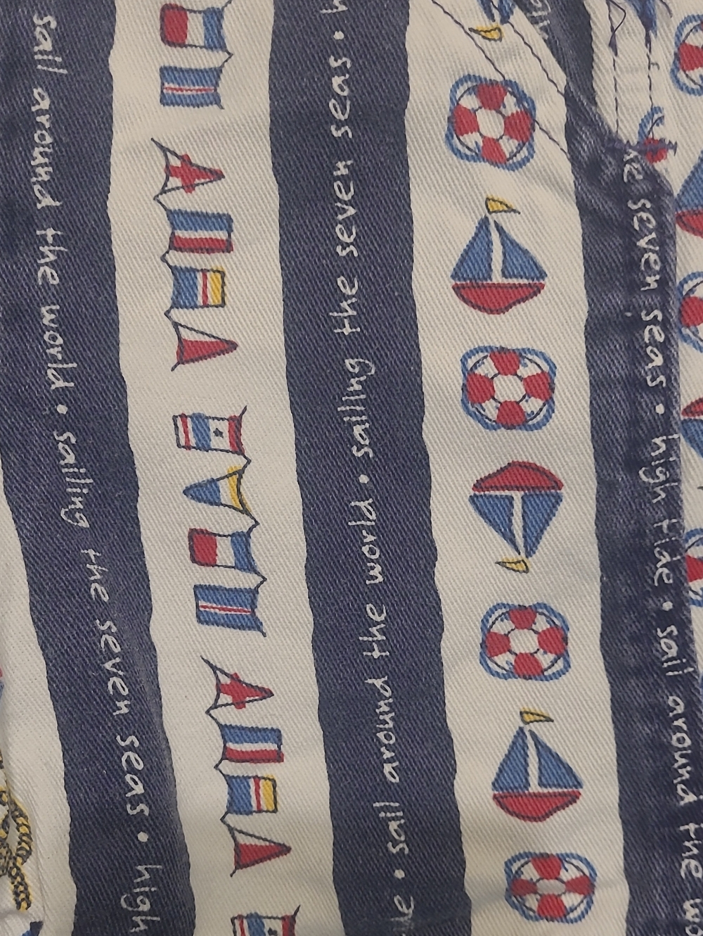 VINTAGE BABY OSHKOSH BGOSH NAUTICAL SAILOR THEME OVERALLS 18 MONTHS - Picture 2 of 8